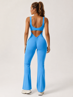 Kessia - Flared Sport Jumpsuit Met Open Rug
