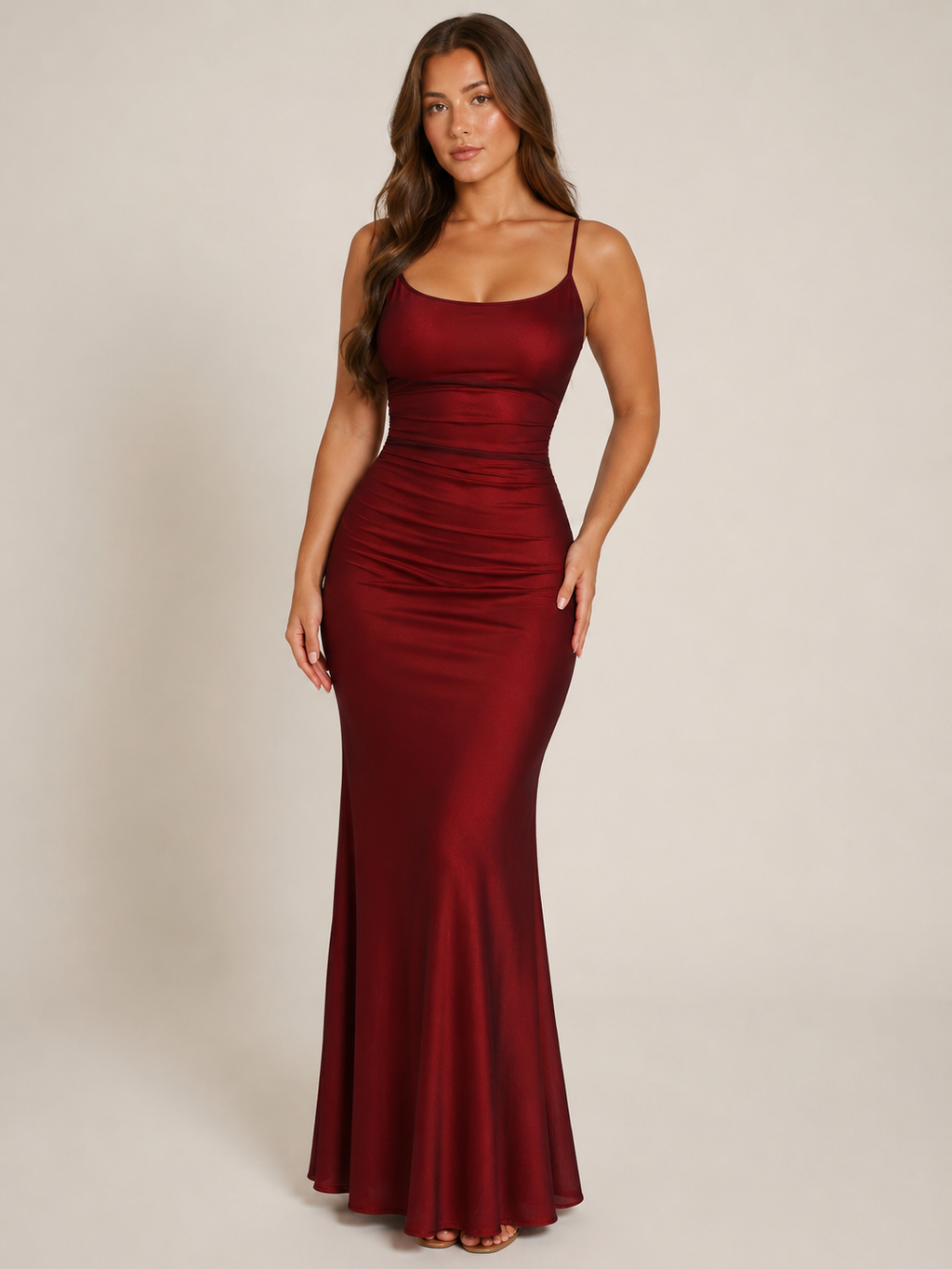 Kyana - Stretch Maxi-jurk Met Fijne Schouderbandjes