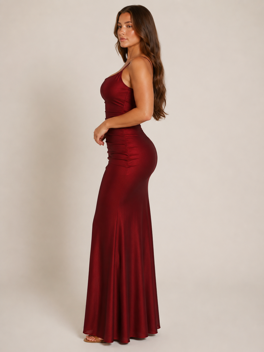 Kyana - Stretch Maxi-jurk Met Fijne Schouderbandjes