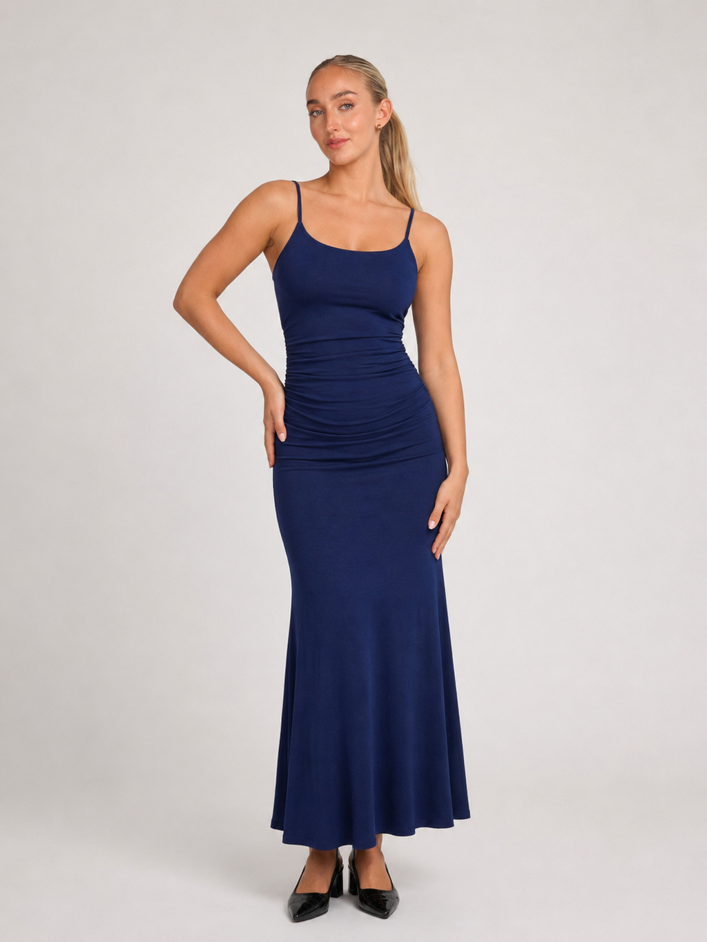 Kyana - Stretch Maxi-jurk Met Fijne Schouderbandjes