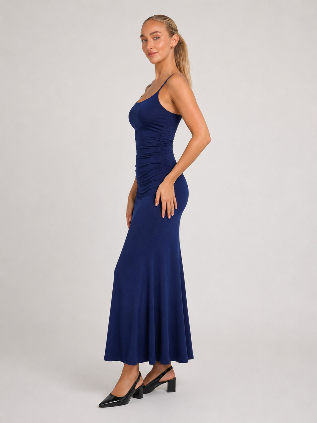 Kyana - Stretch Maxi-jurk Met Fijne Schouderbandjes