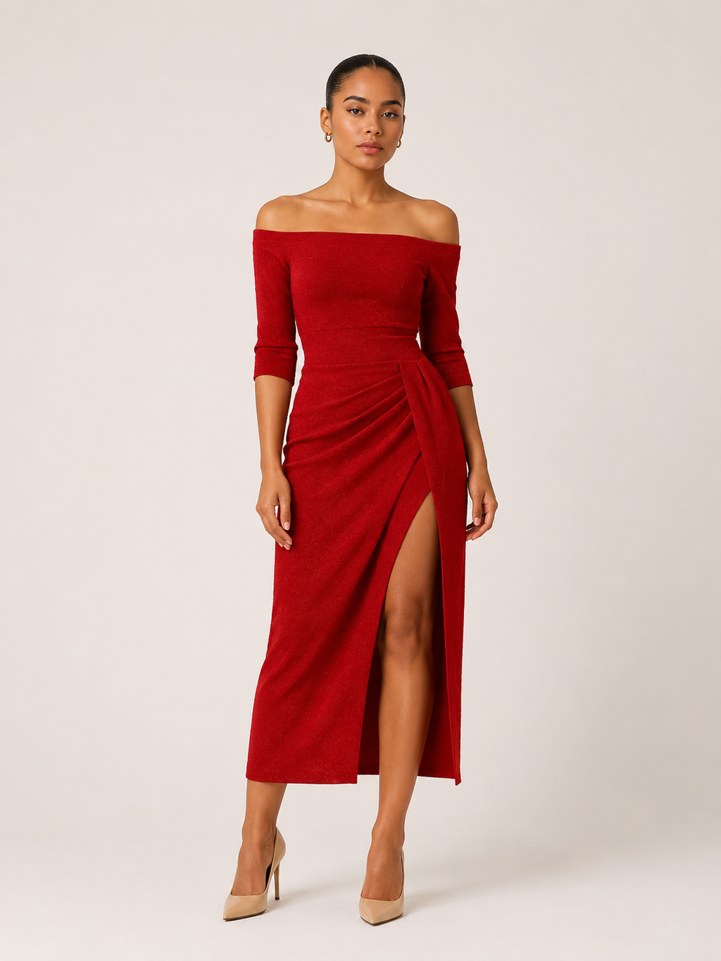 Karina - Strapless Midi-jurk Met Hoge Split