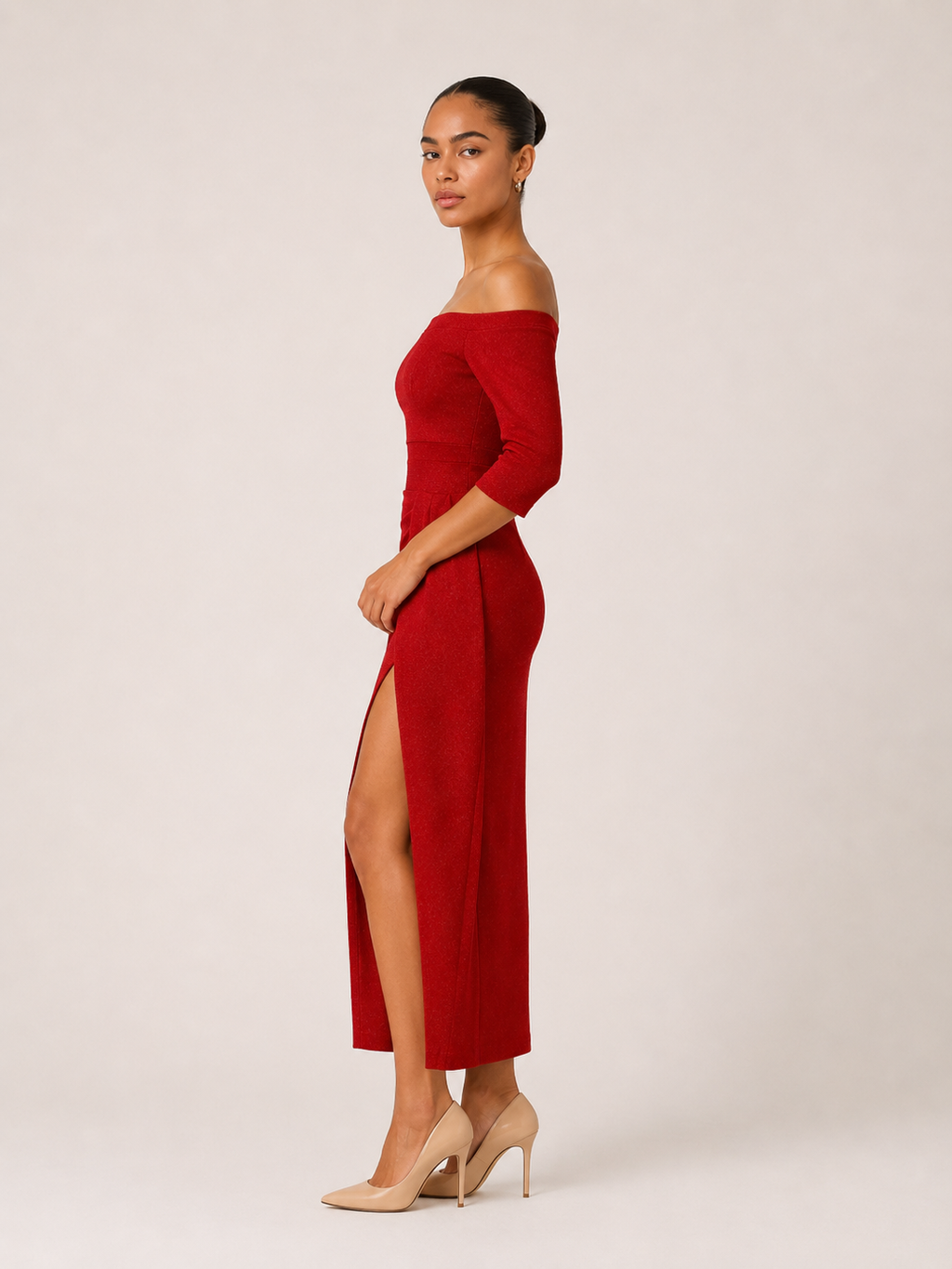 Karina - Strapless Midi-jurk Met Hoge Split