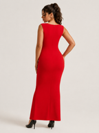 Kalina - Stretch Maxi-jurk Met Brede Schouderbanden
