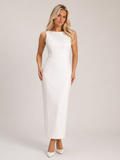 Kendra - Witte Maxi-jurk met Open Rug