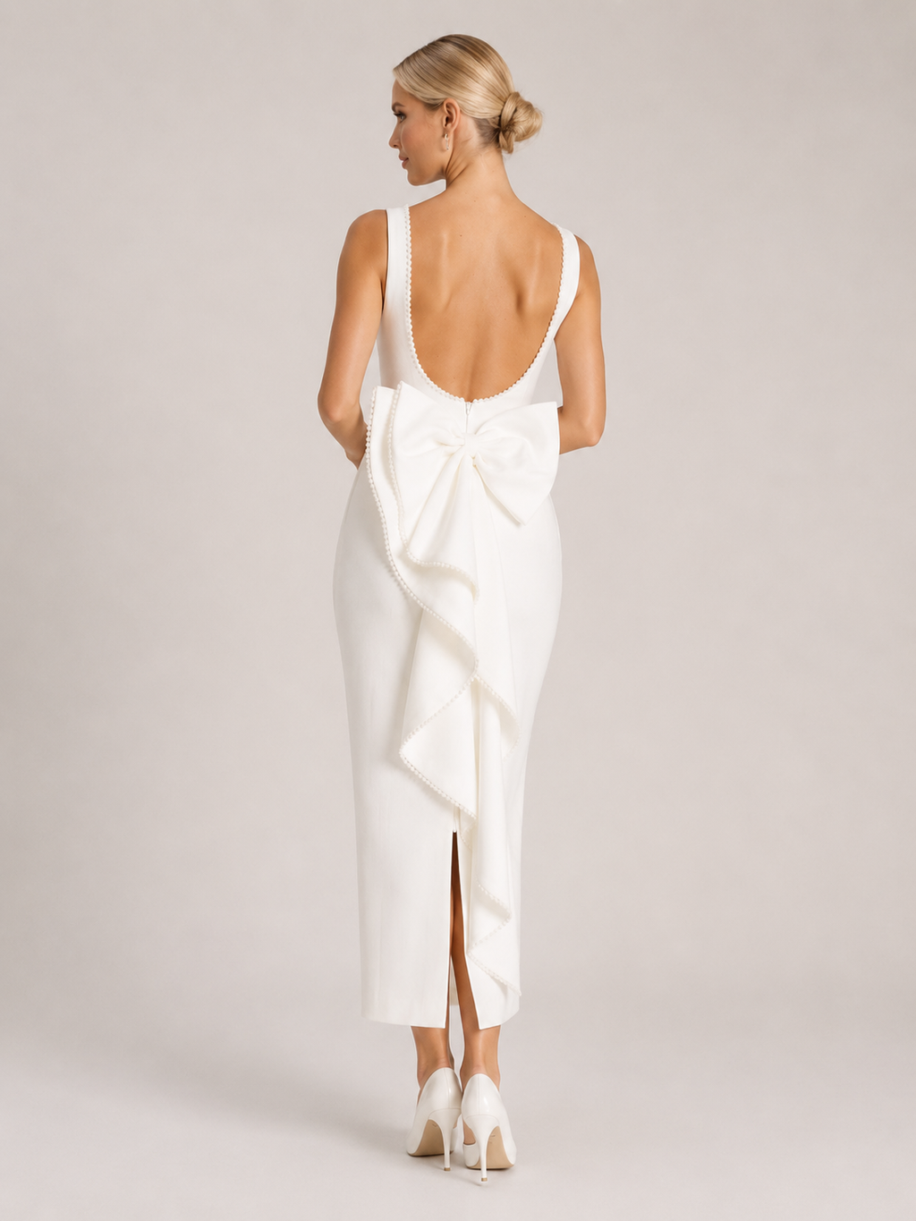 Kendra - Witte Maxi-jurk Met Open Rug