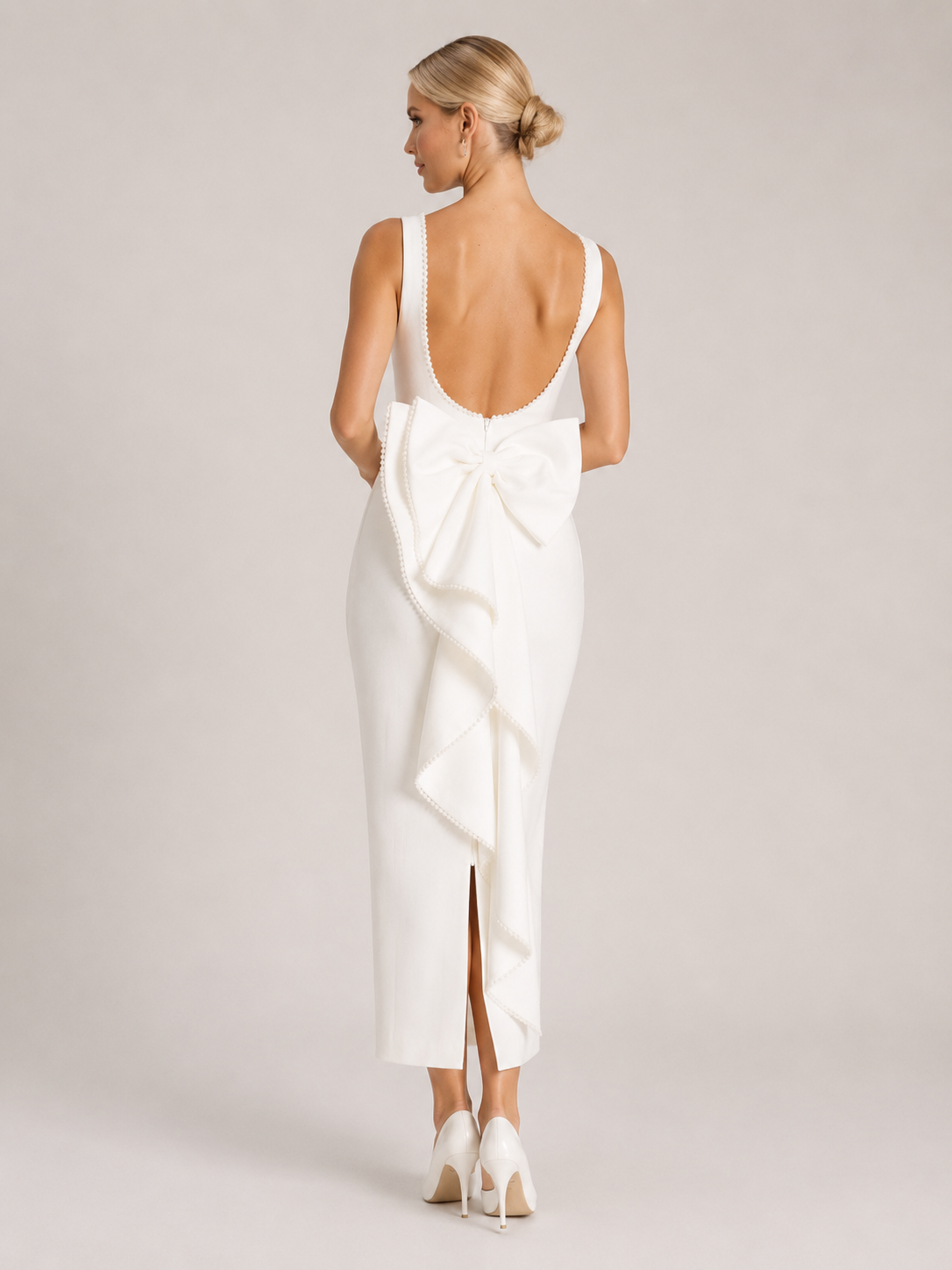 Kendra - Witte Maxi-jurk Met Open Rug