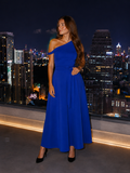 Kassia - Maxi-jurk Met Tailleaccent En Asymmetrisch Ontwerp
