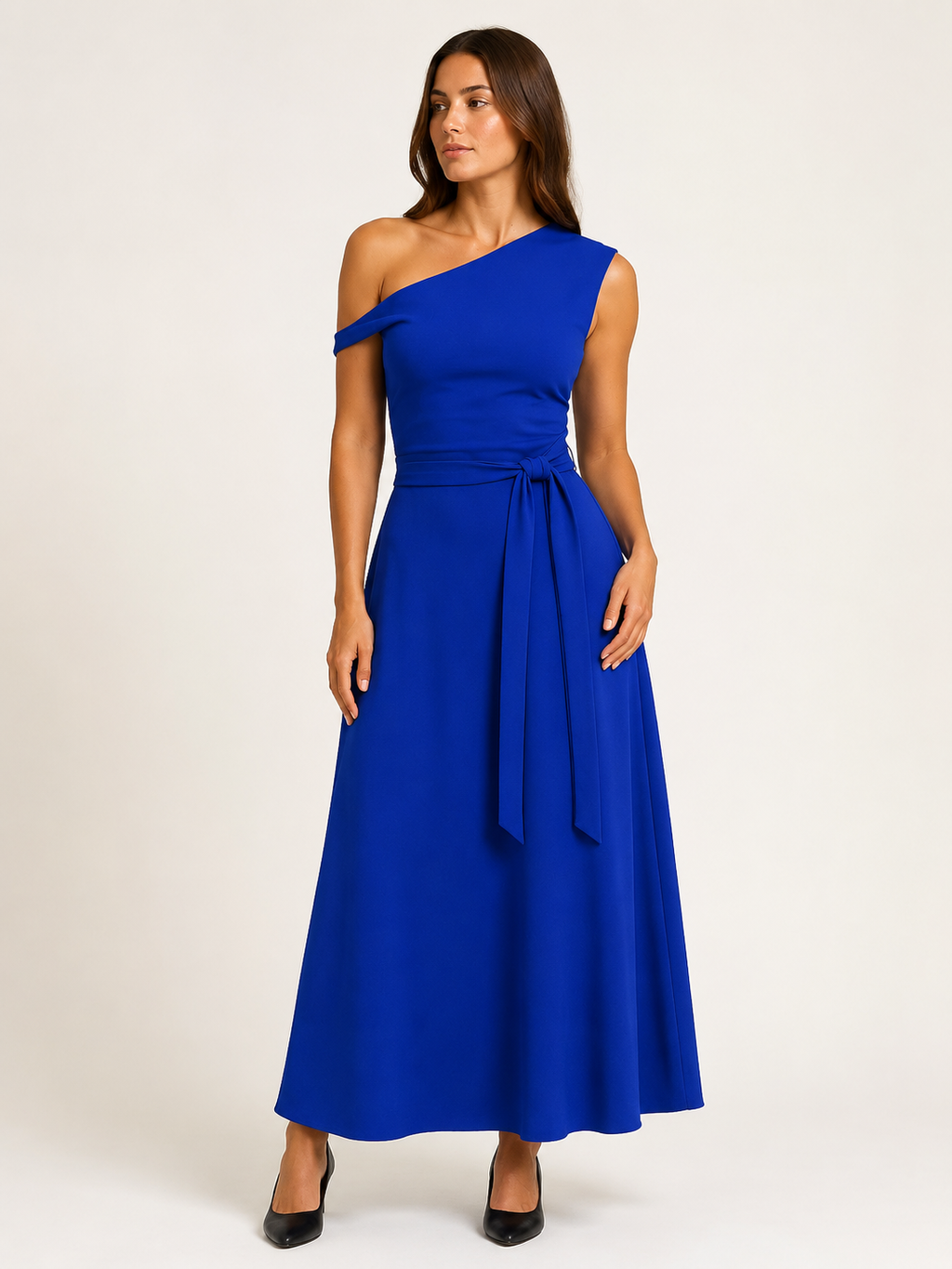Kassia - Maxi-jurk Met Tailleaccent En Asymmetrisch Ontwerp