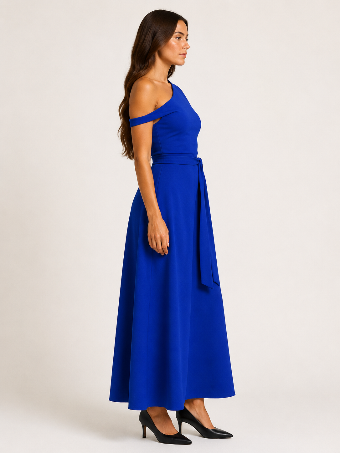 Kassia - Maxi-jurk Met Tailleaccent En Asymmetrisch Ontwerp
