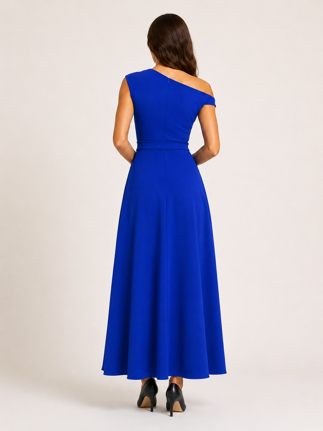 Kassia - Maxi-jurk Met Tailleaccent En Asymmetrisch Ontwerp