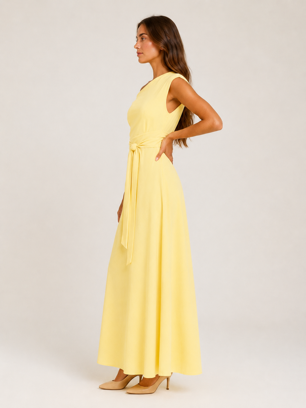 Kassia - Maxi-jurk Met Tailleaccent En Asymmetrisch Ontwerp