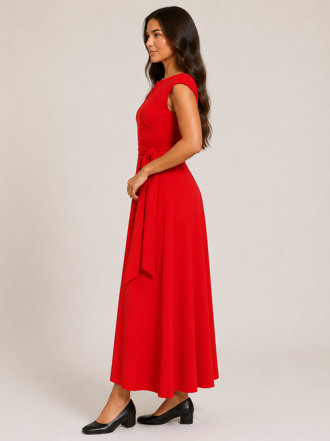 Kassia - Maxi-jurk Met Tailleaccent En Asymmetrisch Ontwerp