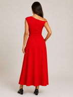 Kassia - Maxi-jurk Met Tailleaccent En Asymmetrisch Ontwerp