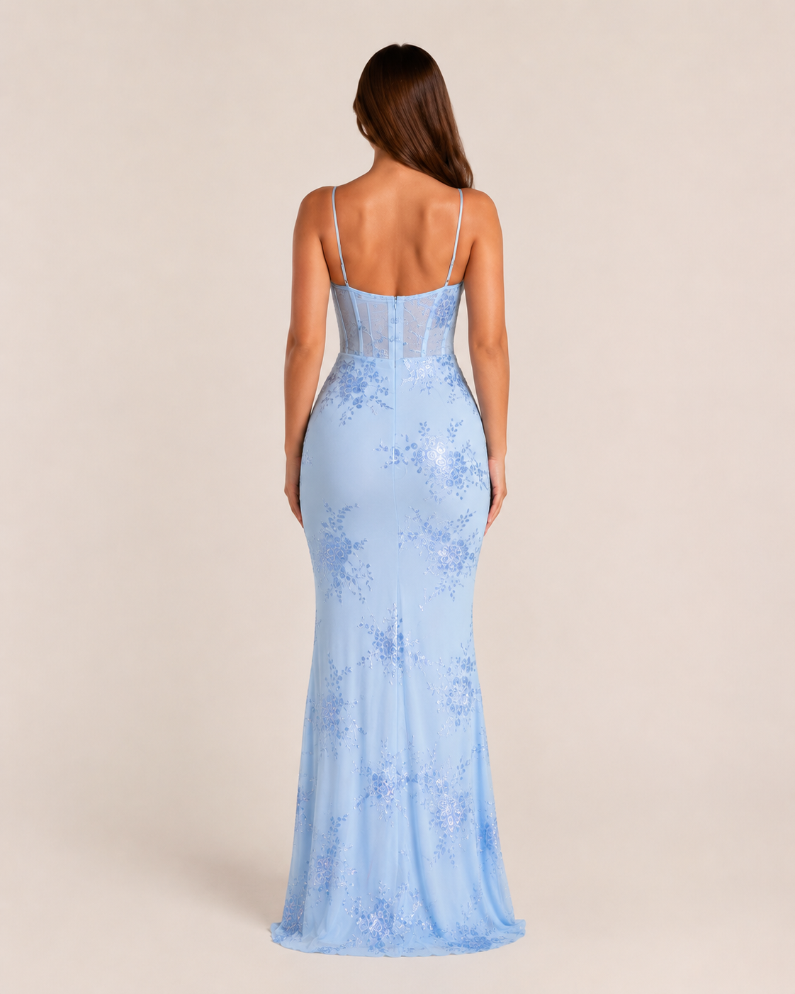 Kivana - Glitter Maxi-jurk Met Verstelbare Schouderbandjes