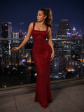 Kyria - Glitter Maxi-jurk Met Open Rug En Vierkante Halslijn
