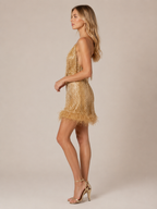 Giavetta - Mini-jurk Met Veren