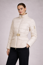 Isa Dames Gewatteerde Jas – Heuplengte Jas Met Mouwzak