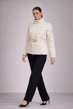 Isa Dames Gewatteerde Jas – Heuplengte Jas Met Mouwzak