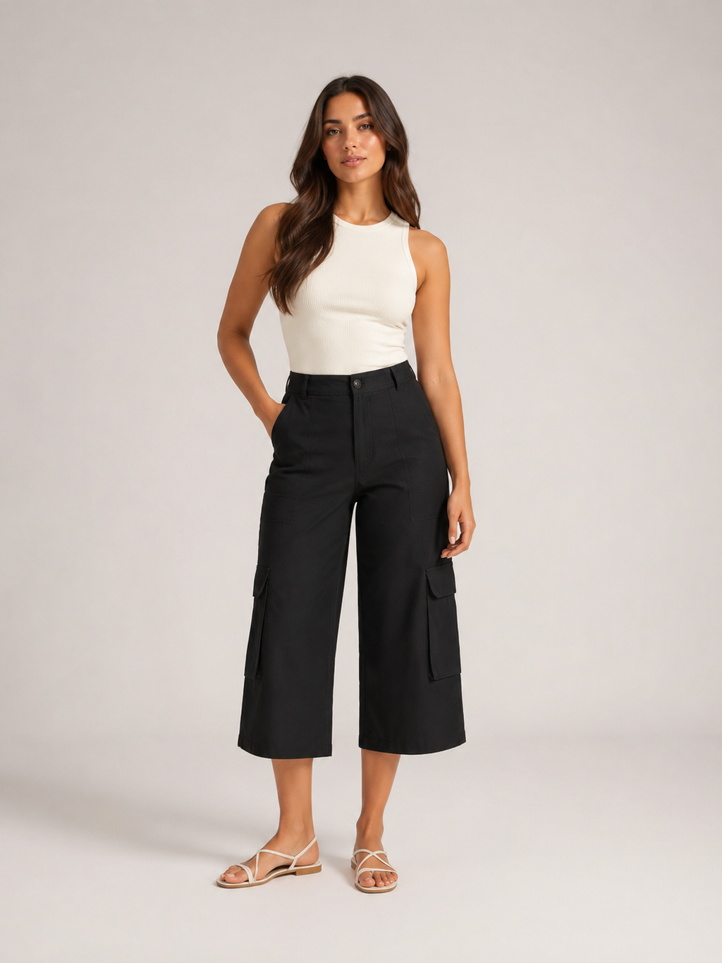 Trinette - Dames Cargo-Culotte Met Klepzakken En 7/8-Lengte