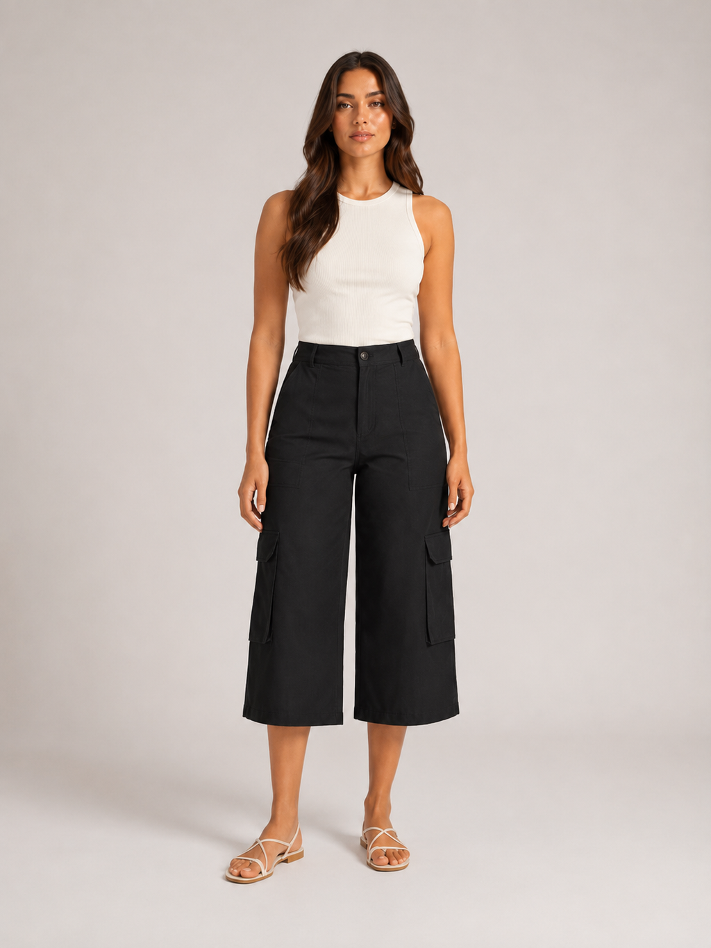 Trinette - Dames Cargo-Culotte Met Klepzakken En 7/8-Lengte