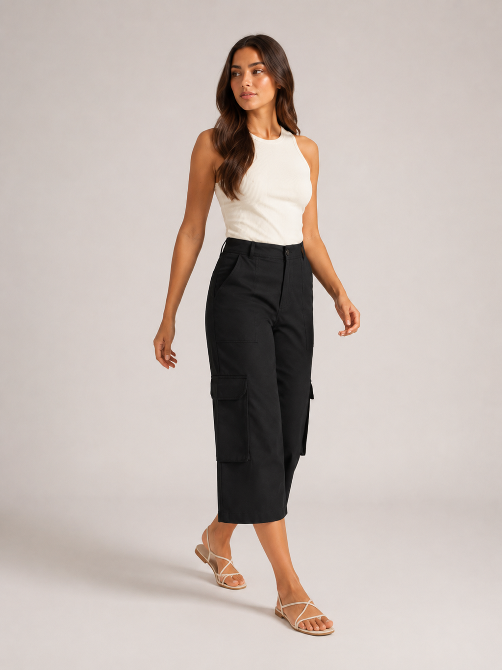 Trinette - Dames Cargo-Culotte Met Klepzakken En 7/8-Lengte