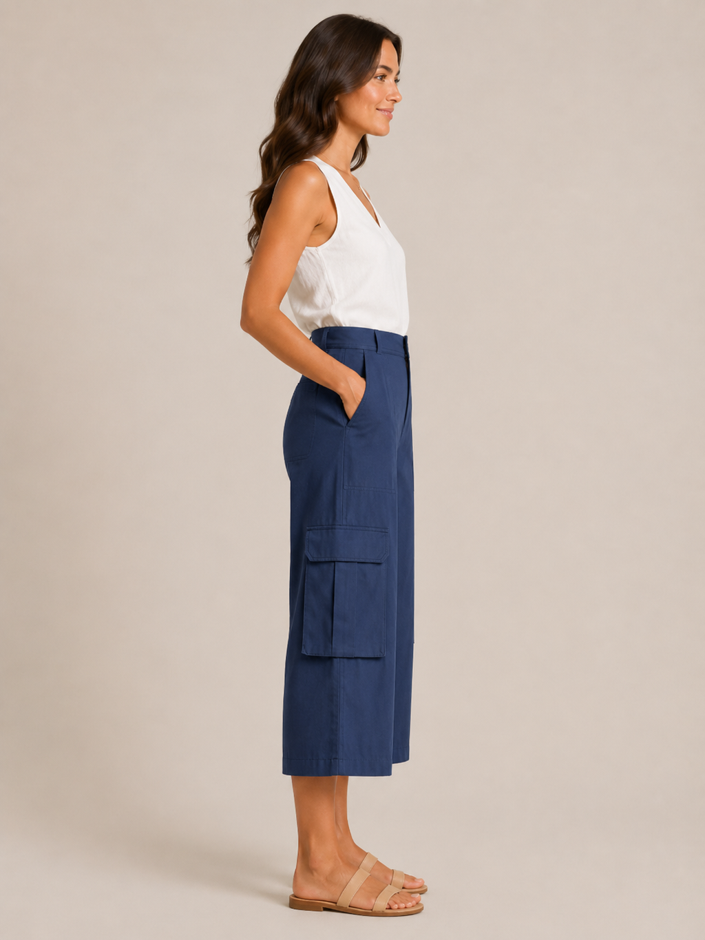 Trinette - Dames Cargo-Culotte Met Klepzakken En 7/8-Lengte