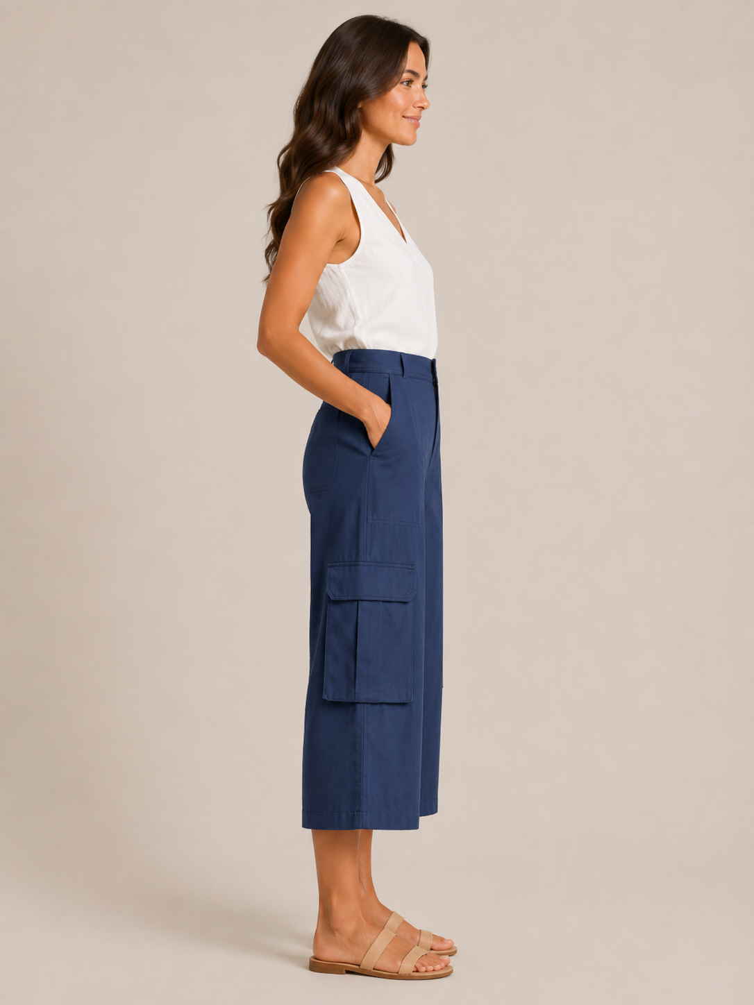 Trinette - Dames Cargo-Culotte Met Klepzakken En 7/8-Lengte