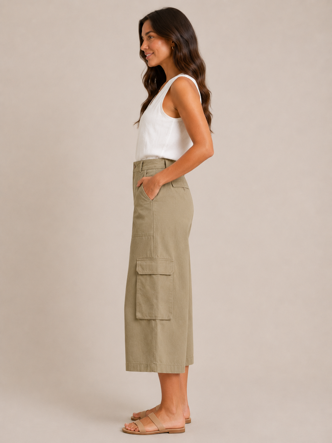 Trinette - Dames Cargo-Culotte Met Klepzakken En 7/8-Lengte