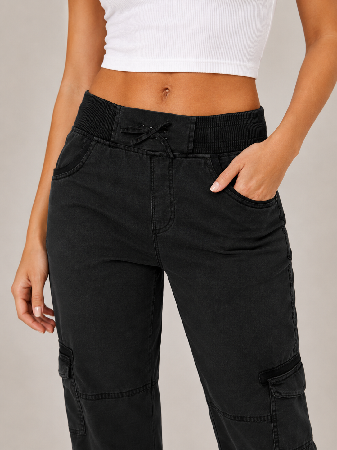 Teodora - Dames A-line Loose Wide-leg Adjustable Pants