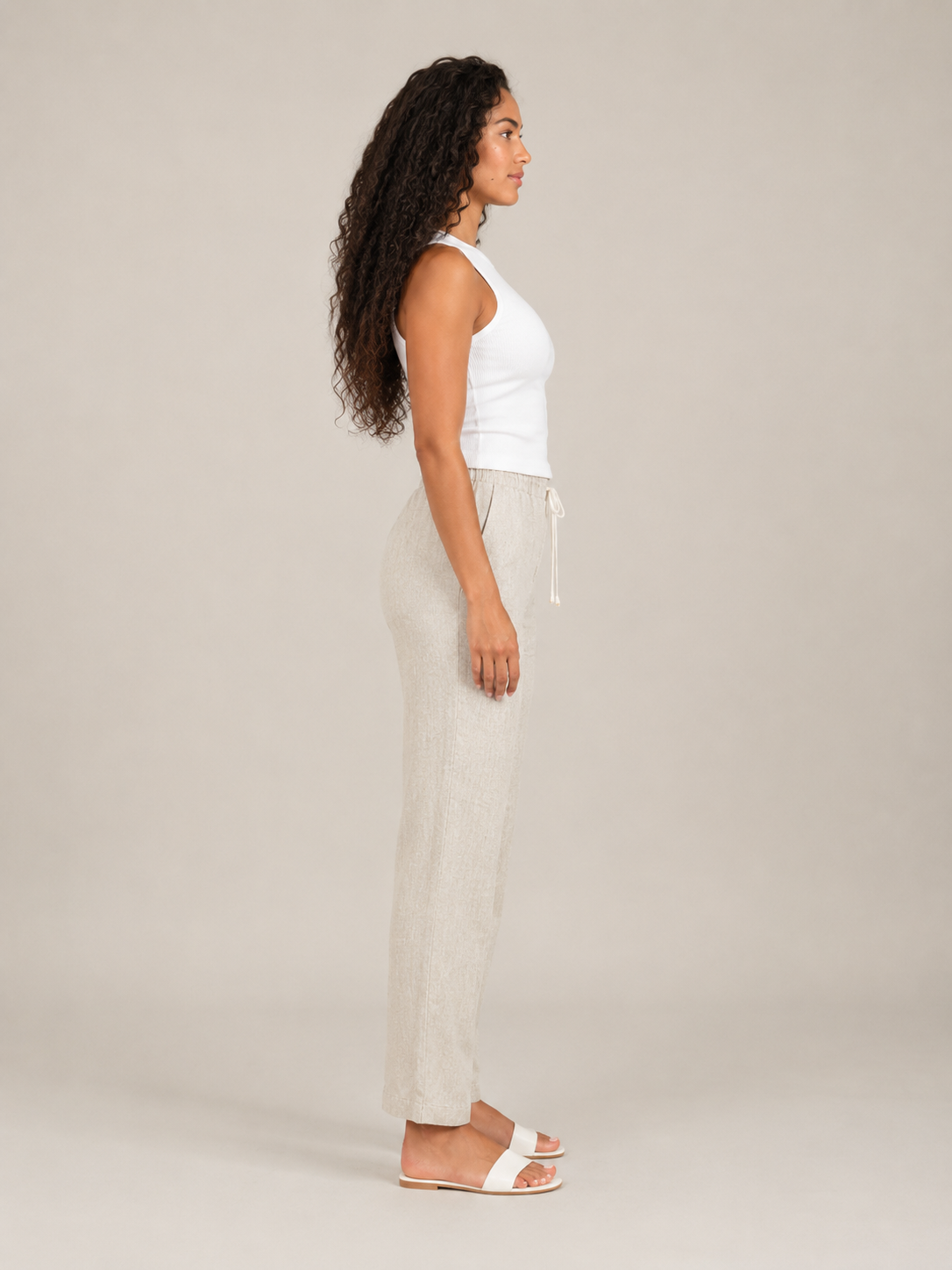 Tolvana - Dames Broek Met Elastische Taille En Trekkoord