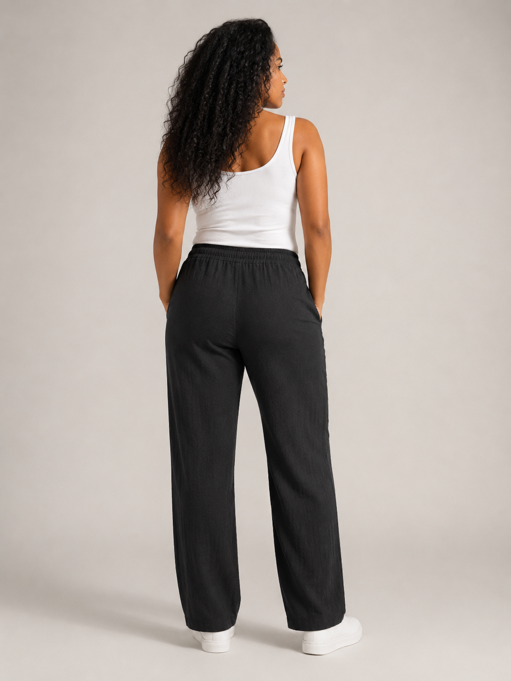 Tolvana - Dames Broek Met Elastische Taille En Trekkoord