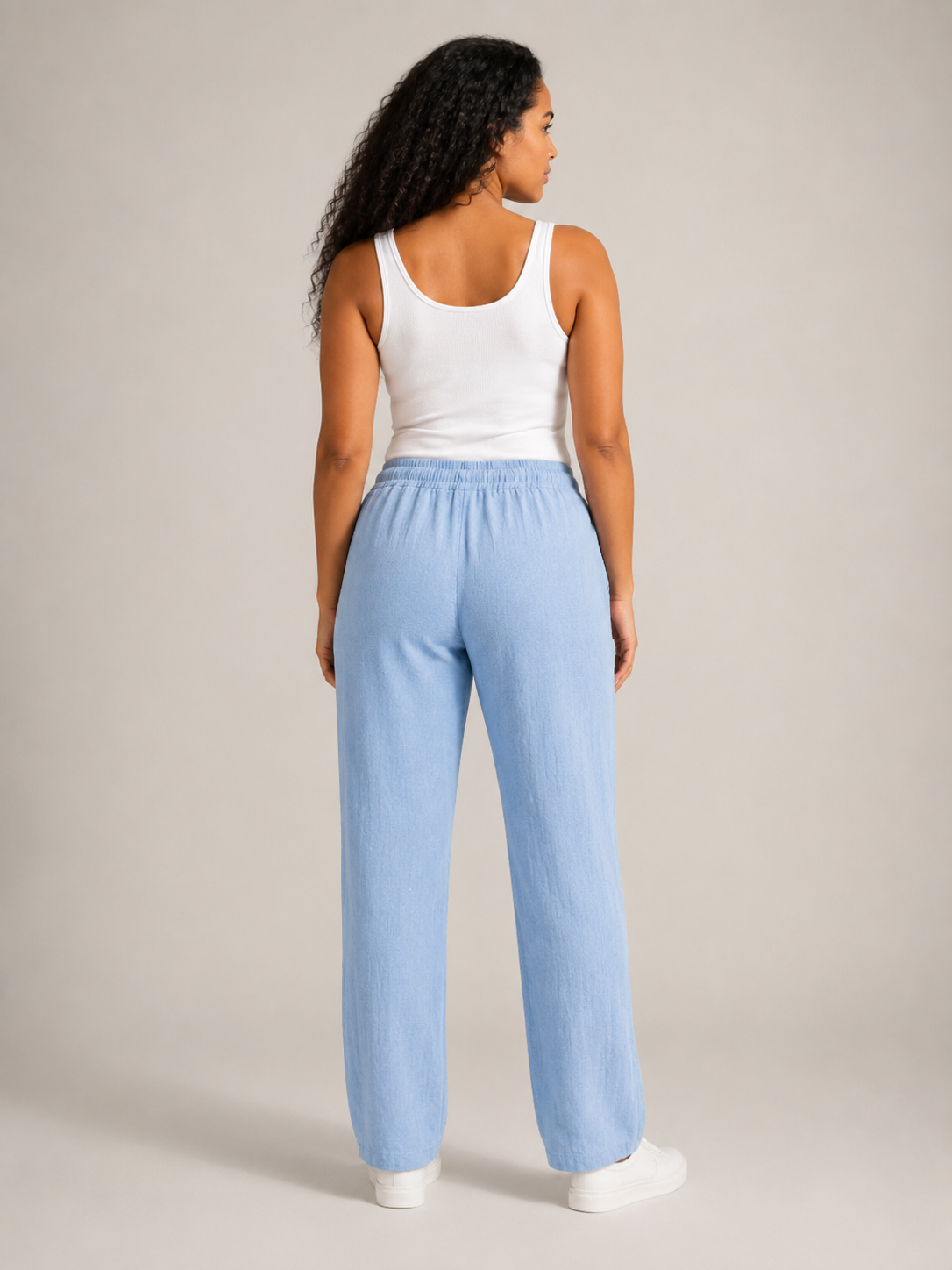 Tolvana - Dames Broek Met Elastische Taille En Trekkoord