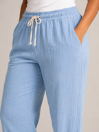 Tolvana - Dames Broek Met Elastische Taille En Trekkoord