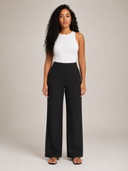Thalora - Dames Broek Met Hoge Taille En Rechte Pijpen
