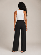 Thalora - Dames Broek Met Hoge Taille En Rechte Pijpen
