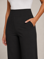 Thalora - Dames Broek Met Hoge Taille En Rechte Pijpen