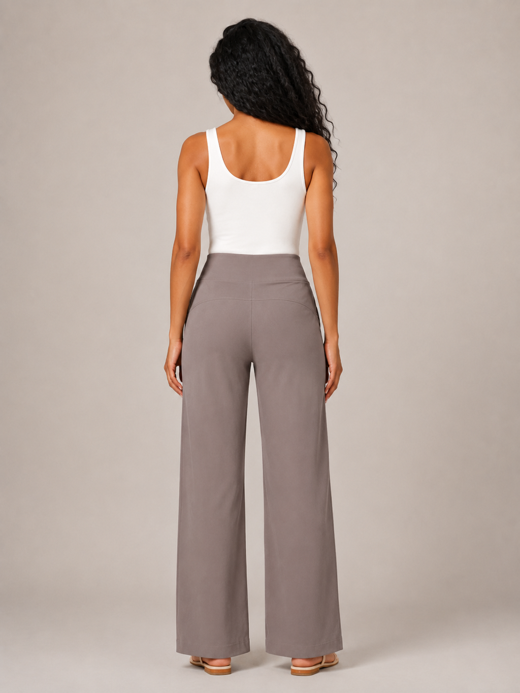 Thalora - Dames Broek Met Hoge Taille En Rechte Pijpen