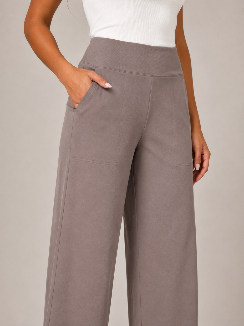 Thalora - Dames Broek Met Hoge Taille En Rechte Pijpen