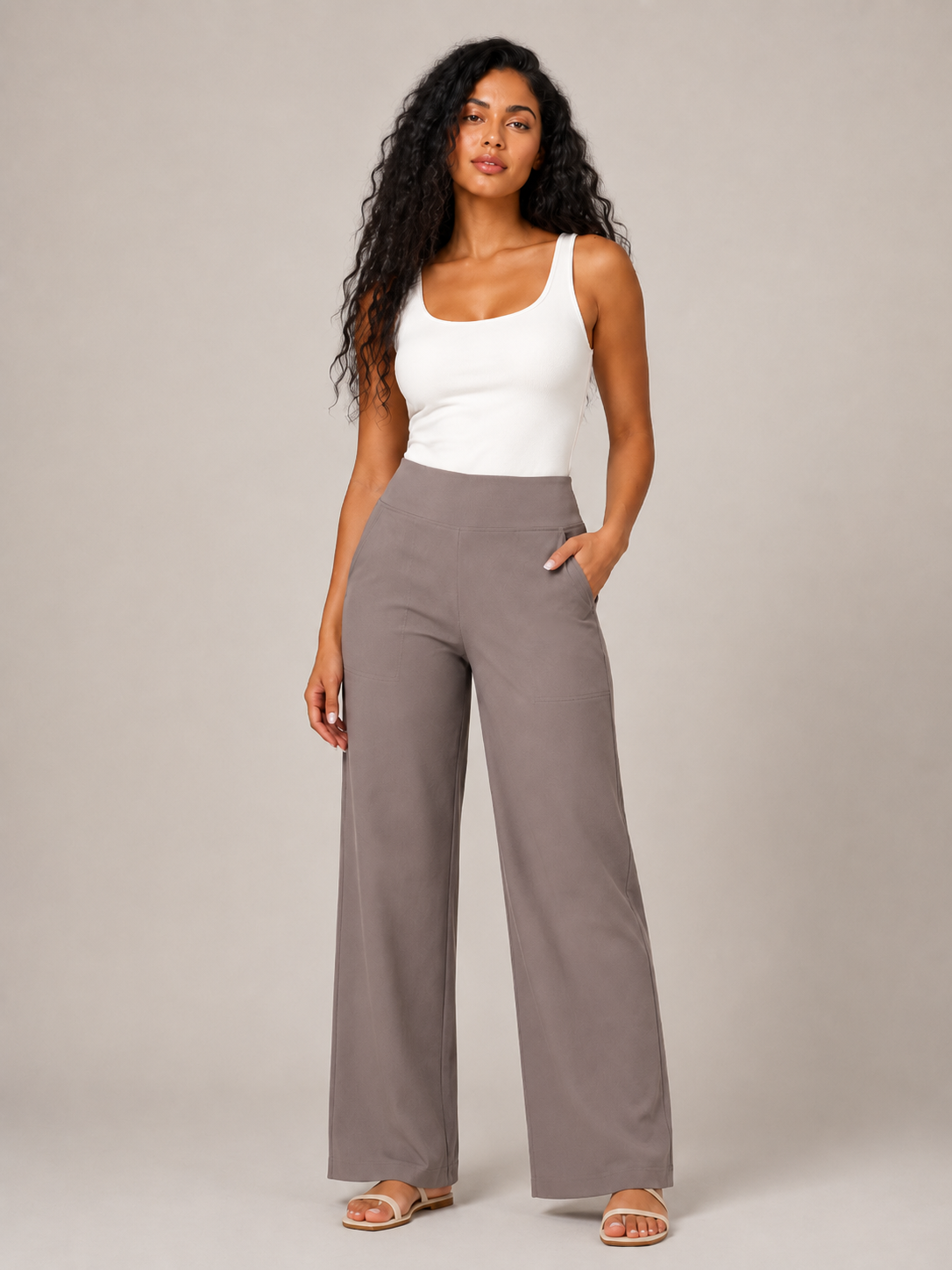 Thalora - Damesbroek met hoge taille en rechte pijpen