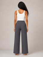 Thalora - Dames Broek Met Hoge Taille En Rechte Pijpen