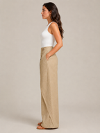 Thyra - Dames Katoenen Broek Met Elastische Taille En Rechte Pijpen