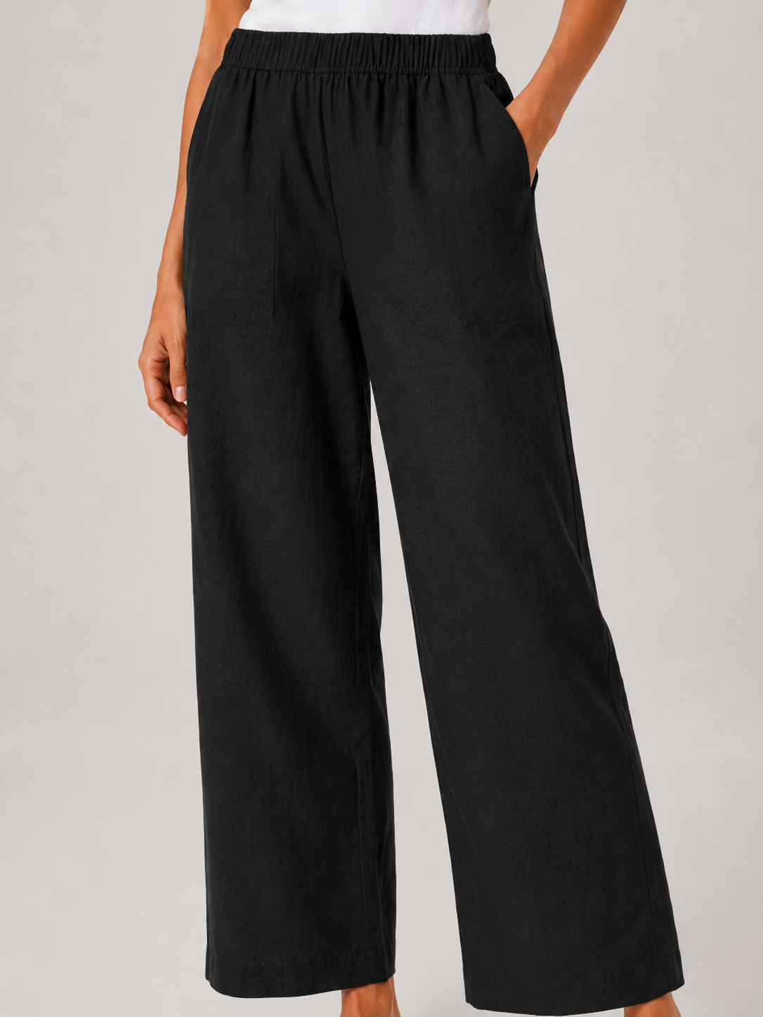 Tamoura - Dames Katoenen Broek Met Rechte Pijpen En Steekzakken