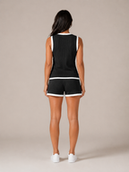 Talena - Geribbelde Mouwloze Top En Short Set Voor Dames