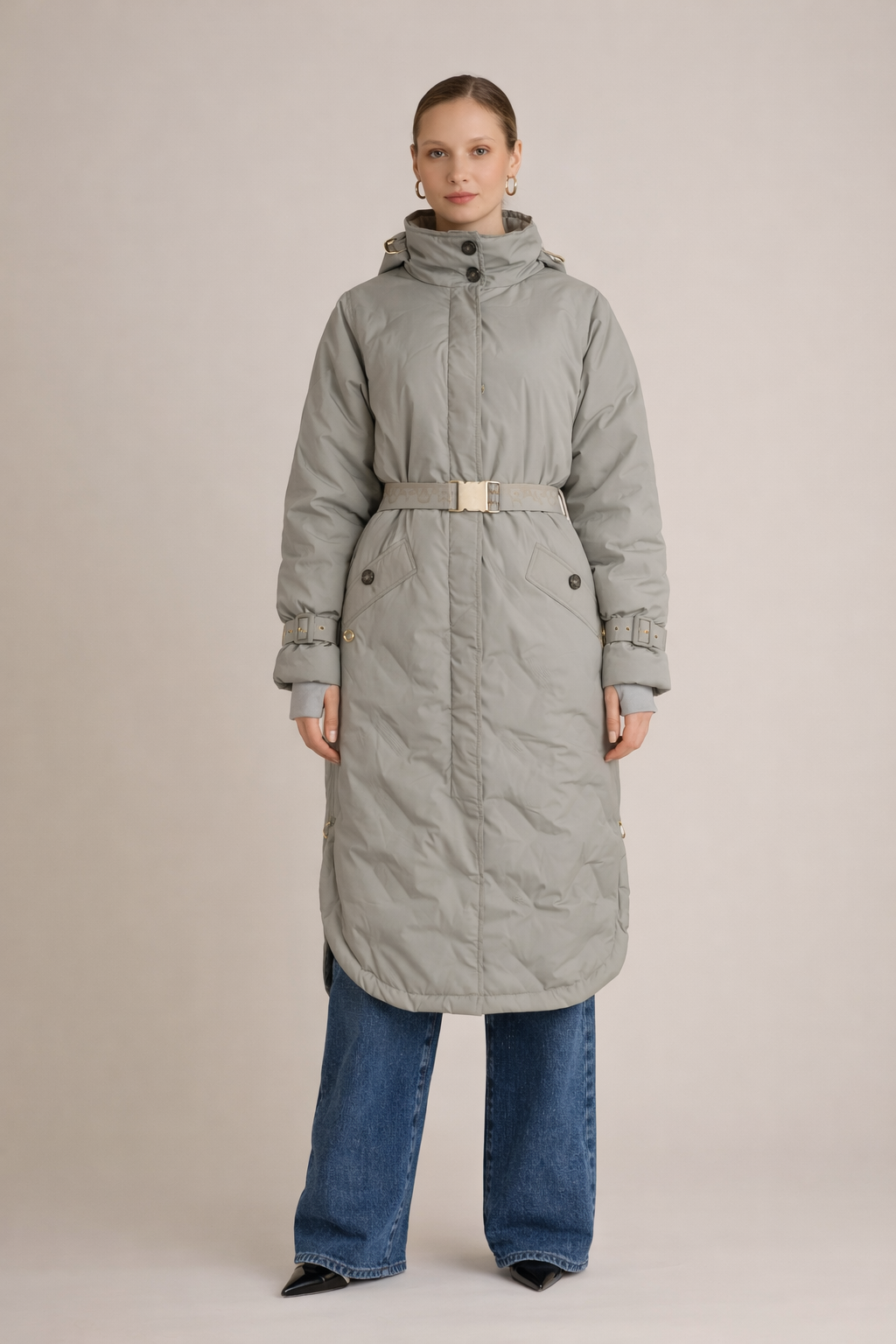 Noor Dames Gewatteerde Jas – Lange Gewatteerde Jas