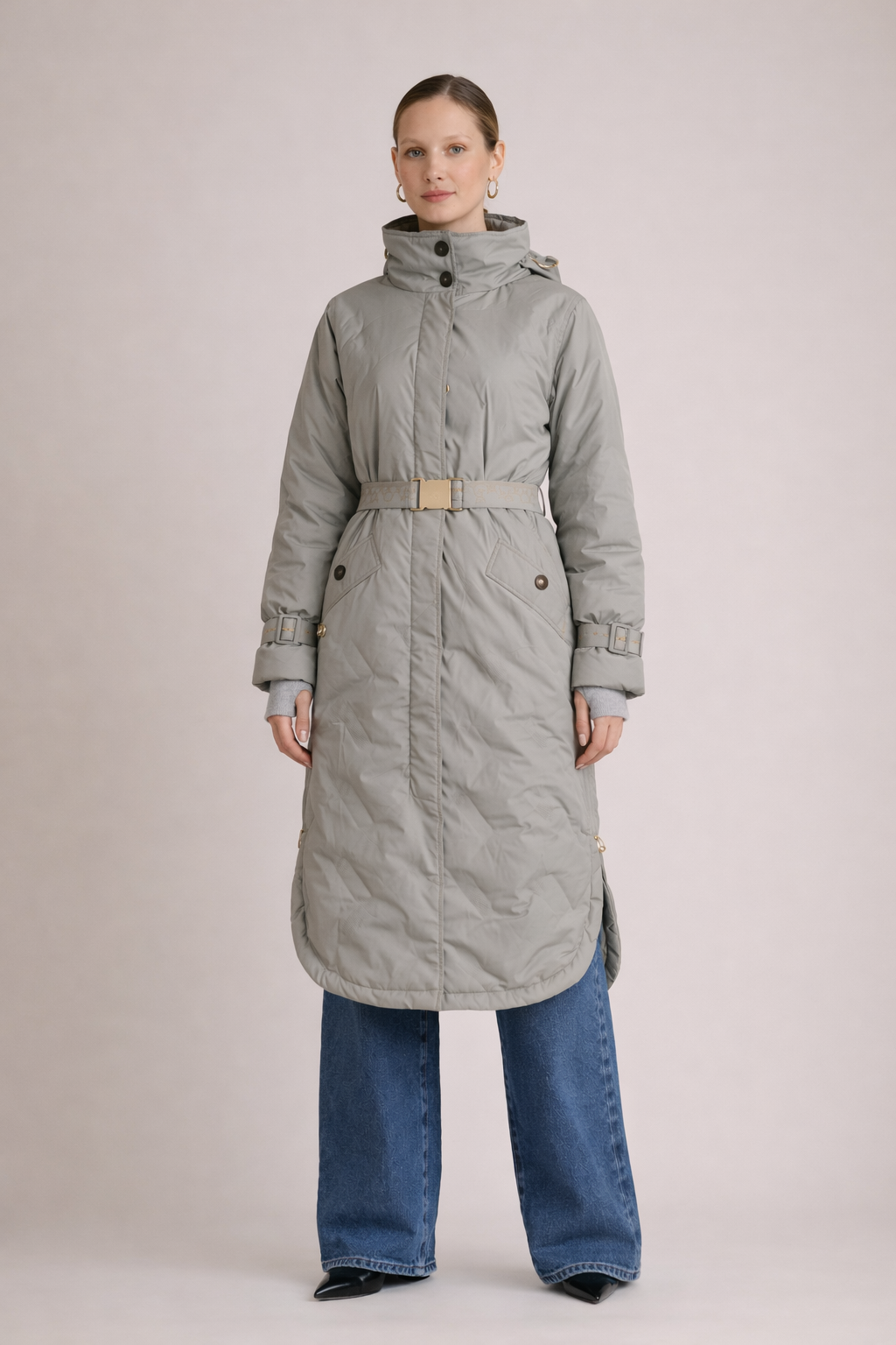 Noor Dames Gewatteerde Jas – Lange Gewatteerde Jas