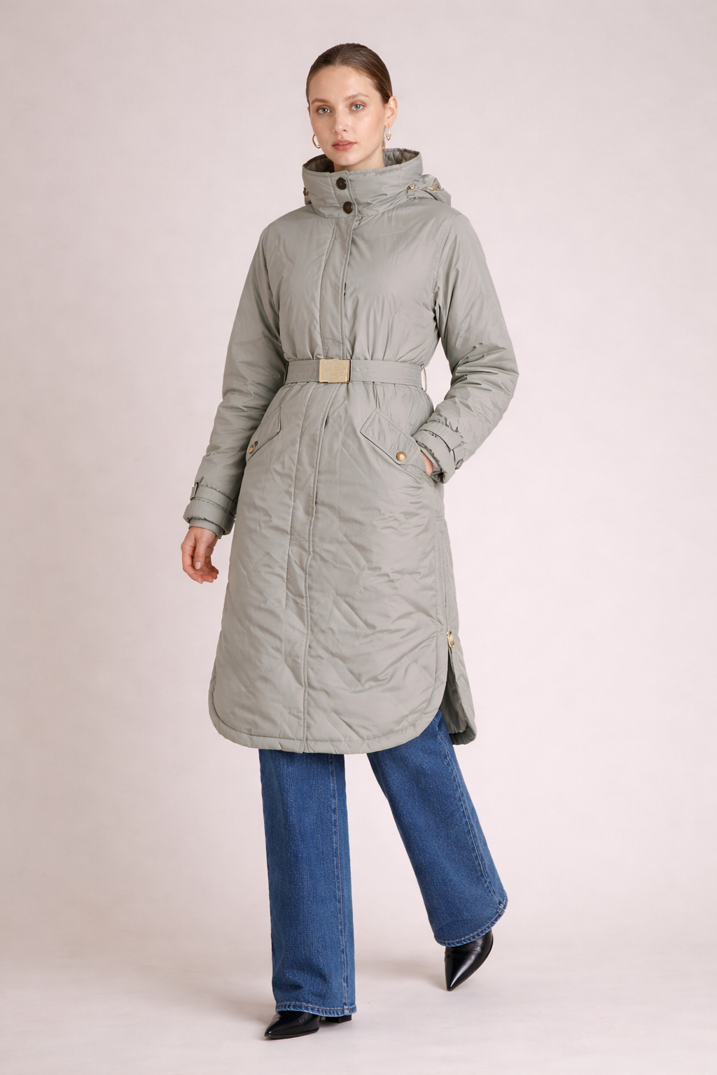 Noor Dames Gewatteerde Jas – Lange Gewatteerde Jas