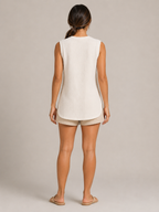 Umara - Dames Tweedelige Set Met Lange Top En Zijsplitten