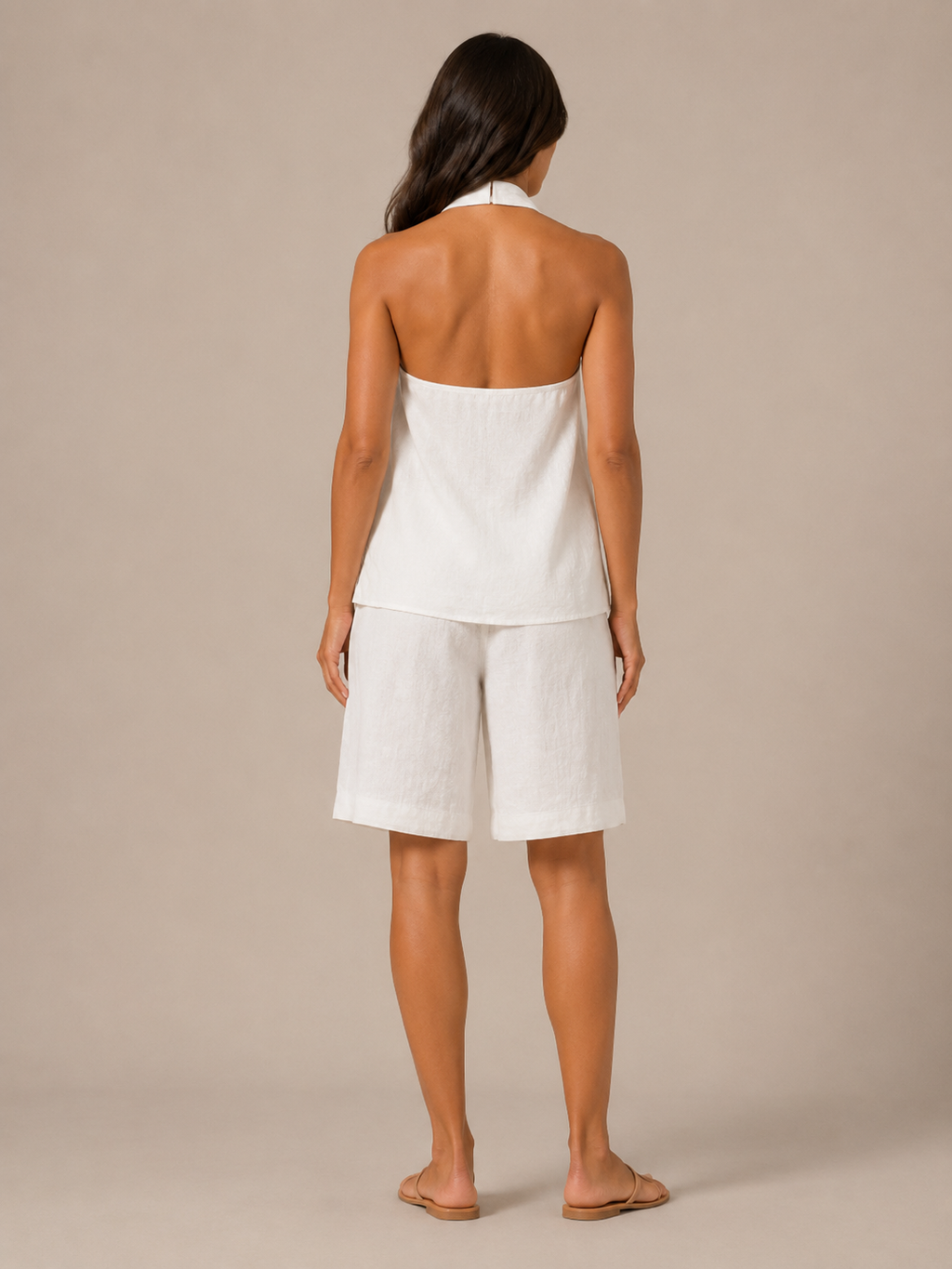 Ulyra - Dames Tweedelige Set Met Haltertop En Bermudashort