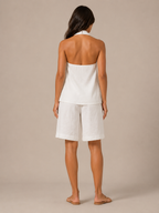 Ulyra - Dames Tweedelige Set Met Haltertop En Bermudashort
